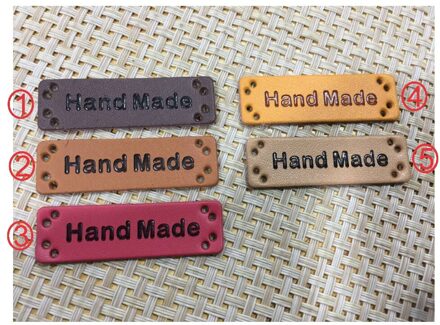 50 stks rechthoek handgemaakte PU lederen Labels 50mm * 15mm jas label kledingstuk accessoires