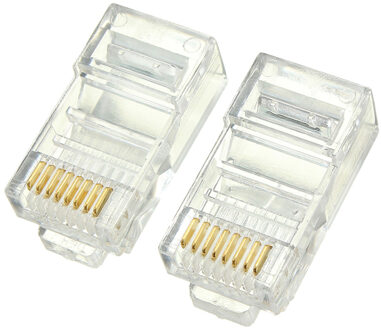 50 stks RJ45 RJ-45 CAT6 Modulaire Kabel Hoofd Plug Ethernet Vergulde Netwerk Connector Vergulde Leads Hogere Signaalsterkte