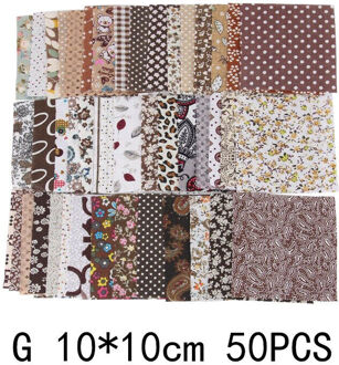 50 Stks/set 10*10Cm Vierkante Bloemenprint 100% Katoen Stof Patchwork Doek Craft Naaien Kleding Handgemaakte Materiaal Diy accessoires