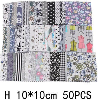 50 Stks/set 10*10Cm Vierkante Bloemenprint 100% Katoen Stof Patchwork Doek Craft Naaien Kleding Handgemaakte Materiaal Diy accessoires