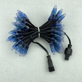 50 Stks/set Bullet Type DC5V Adresseerbare 12Mm WS2811 Rgb Led Smart Pixel Knooppunt; Alle Zwarte 18AWG Draad, IP68 13.5mm pigtails