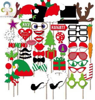 50 stks/set Christmas Party Photo Booth Grappige Glazen Snor Kerst Xmas Party Supplies Decoratie Foto Props GYH