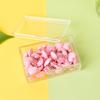 50 Stks/set Creatieve Romantische Hartvormige Punaise Leuke Roze Push Pins Punaise Kantoor Schoolbenodigdheden Accessoires