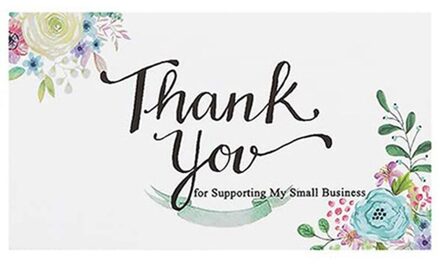 50 Stks/set Dank U Voor Ondersteunende Mijn Kleine Business Dank U Kaarten Papier Bedankt Wenskaart Voor Bakken Bloem Winkel 9*5Cm H02