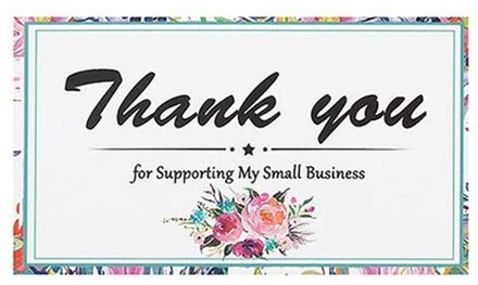 50 Stks/set Dank U Voor Ondersteunende Mijn Kleine Business Dank U Kaarten Papier Bedankt Wenskaart Voor Bakken Bloem Winkel 9*5Cm H03