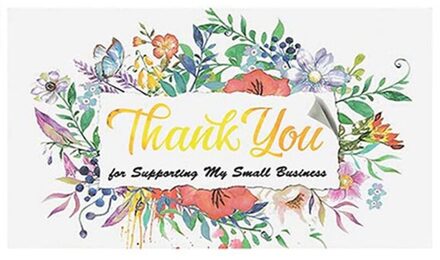 50 Stks/set Dank U Voor Ondersteunende Mijn Kleine Business Dank U Kaarten Papier Bedankt Wenskaart Voor Bakken Bloem Winkel 9*5Cm H06