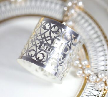 50 Stks/set Eid Mubarak Papier Servet Ring Ramadan Decoraties Voor Thuis Servet Houder Tafel Decor Eid Moslim Ramadan Kareem Decor helder zilver