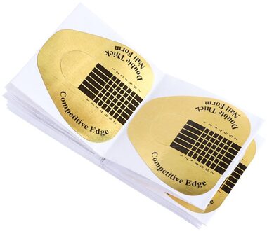50 Stks/set Golden U-vormige Nail Art Form Tip Uitbreiding Formulieren Gids Voor Franse Acryl Nail Uv Gel SANJ071