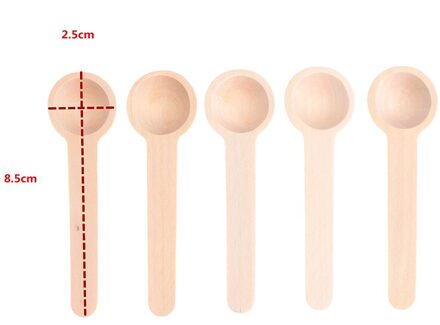 50 Stks/set Mini Natuur Houten Huis Keuken Koken Lepels Tool Scooper Zout Kruiden Honing Koffie Lepels