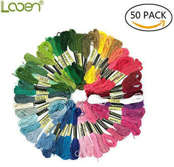 50 Stks/set Multicolor Zachte Katoen Kruissteek Floss Prisma Zes-Streng Floss Premium Regenboog Kleur Borduurgaren Naaigaren