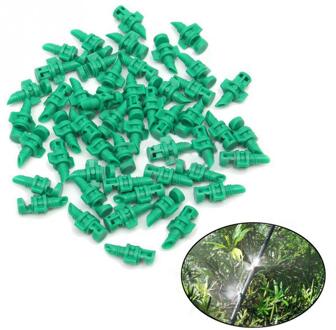 50 stks Verneveling Nozzle Water Control Spuit Mist Sprinkler met Connector Verbinden met Irrigatie Drip Slang