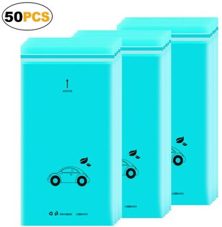 50 stks Wegwerp Zelfklevende Auto Vuilniszak Biologisch Afbreekbaar Trash Vuilnis Houder Opbergtas voor Auto Voertuig Kantoor Keuken Blauw
