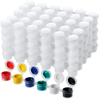 50 Strips Lege Verf Strips Verf Cup Potten Clear Storage Verf Containers Mini Schilderij Cup Pot 3Ml/ 0.1 oz
