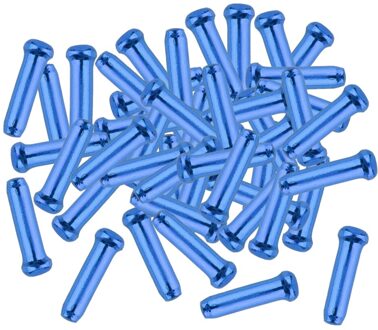 50 Stuk Metalen Fiets Brake Shifter Innerlijke Tips Cable End Caps Crimps Cap Cover blauw