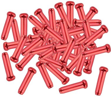50 Stuk Metalen Fiets Brake Shifter Innerlijke Tips Cable End Caps Crimps Cap Cover rood