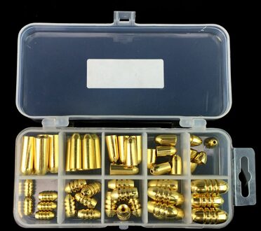 50 Stuks 1.8/3.5/5/7/10G Vissen Gewicht Diverse Bullet Shape Koper Lood sinker Kit Tackle Sinkers Met Doos LMH66