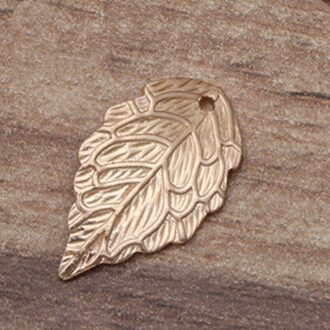 50 Stuks 10*18Mm Gold/Metal Charms Stempelen Leaf Earring Bedels Hangers Diy Drijvende Charmes Voor Sieraden maken KC goud