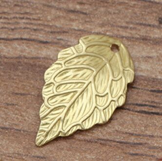 50 Stuks 10*18Mm Gold/Metal Charms Stempelen Leaf Earring Bedels Hangers Diy Drijvende Charmes Voor Sieraden maken Origin messing