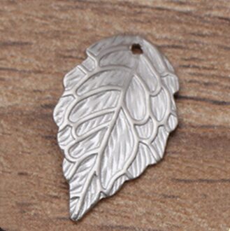 50 Stuks 10*18Mm Gold/Metal Charms Stempelen Leaf Earring Bedels Hangers Diy Drijvende Charmes Voor Sieraden maken Rhodium