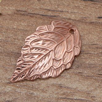 50 Stuks 10*18Mm Gold/Metal Charms Stempelen Leaf Earring Bedels Hangers Diy Drijvende Charmes Voor Sieraden maken roos goud
