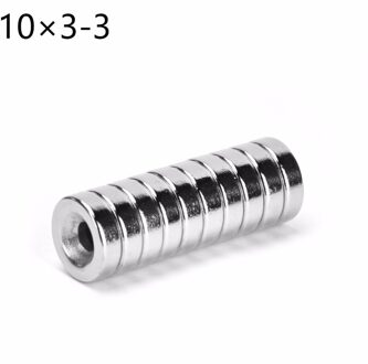 50 stuks 10x3mm Gat 3mm Sterke Ring Magneet 10*3 10mm x 3mm verzonken Zeldzame Aarde Neodymium Magneten Permanente magneet 10*3-3
