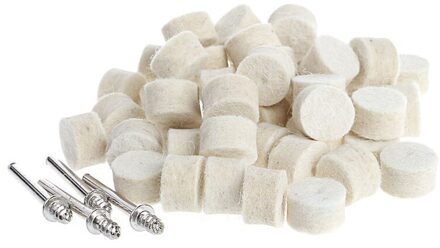 50 Stuks 13/25Mm Wolvilt Polijsten Buffing Wheel Slijpen Pad + 4 Stuks 3.15 Mm Shanks 13mm
