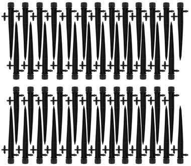 50 Stuks 13Cm Verstelbare Irrigatie Sprinkler Emitters Op Stake Water Druppelaar (Zwart)