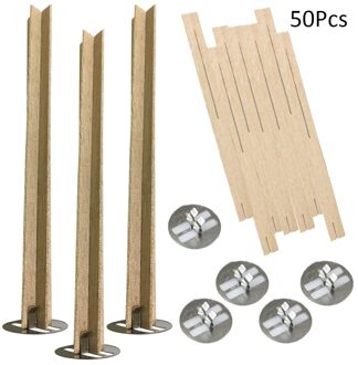 50 Stuks 13Mm Houten Wick Kaars Met Onderhouder Tab Kaarsenlont Core Voor Diy Kaars Maken Pick Levering Soja parffin Wax 13mmx130m 50stk