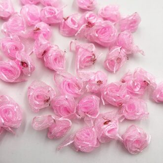 50 stuks 15mm Organza lint Bloemen voor bruiloft decoratie kleding DIY applique kleur 3