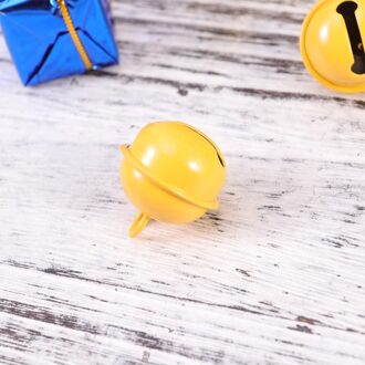 50 Stuks 22Mm Gekleurde Geschilderd Jingle Bells Metal Ronde Mini Bells Sieraden Ornamenten Kerst Decor Gebruik Hangers Voor Party christm geel