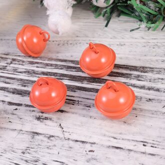 50 Stuks 22Mm Gekleurde Geschilderd Jingle Bells Metal Ronde Mini Bells Sieraden Ornamenten Kerst Decor Gebruik Hangers Voor Party christm oranje