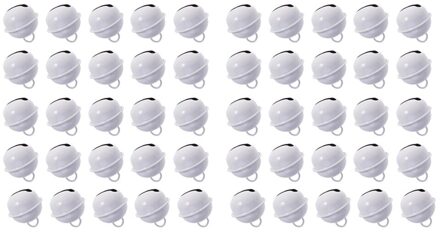 50 Stuks 22Mm Gekleurde Geschilderd Jingle Bells Metal Ronde Mini Bells Sieraden Ornamenten Kerst Decor Gebruik Hangers Voor Party christm wit