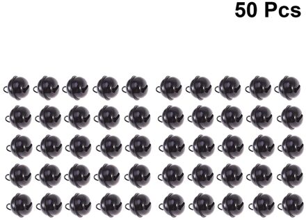 50 Stuks 22Mm Gekleurde Geschilderd Jingle Bells Metal Ronde Mini Bells Sieraden Ornamenten Kerst Decor Gebruik Hangers Voor Party christm zwart