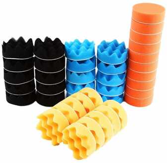 50 Stuks 3 "Auto Polijsten Buffing Pad Kit Spons Polijsten Polijsten Waxen Pad Disc Voor Auto Polijstmachine Buffer