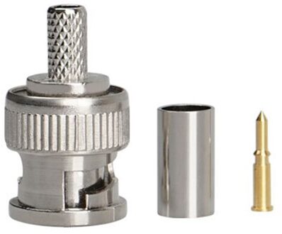 50 Stuks 3 In 1 Cctv Camera Koppeling Crimp Connector Bnc Male Connector Coax Rg59 Connector Kabel Accessoires H10