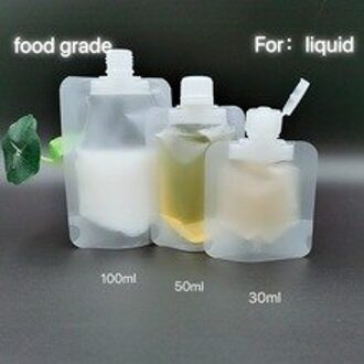 50 Stuks 30Ml/50Ml/100Ml Plastic Verpakking Zak Stand Up Tuit Pouch Voor hand Sanitizer Lotion