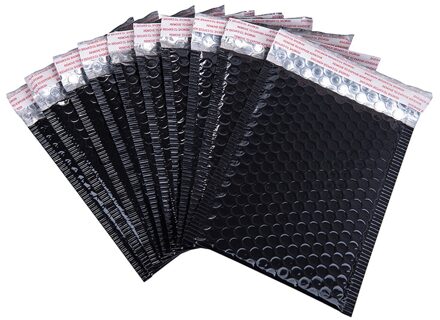 50 Stuks Aluminium Folie Bubble Mailers Heldere Zwarte Bubble Enveloppen Post Mailing Zakken Verpakking Koerier Envelop 12x8cm