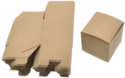 50 Stuks Blanco Kraftpapier Verpakking Kleine Kartonnen Handgemaakte Zeep Geschenkdoos Voor Bruiloft Craft Sieraden Candy Box Folding #25