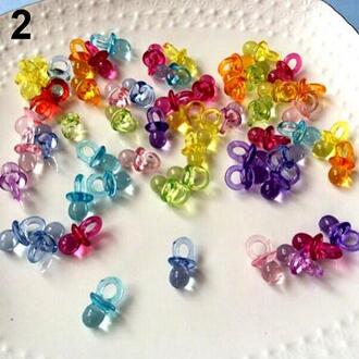 50 Stuks Clear Acryl Mini Fopspenen Baby Shower Decorations Gunst Meisje Jongen Game Decor Verjaardag Feestartikelen Gunst veelkleurig