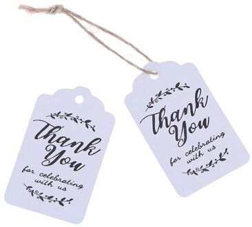 50 Stuks Dank U Handgemaakte Zwarte En Witte Tag Papier Hang Tags Handgemaakte Dank U Kraft Tags Diy Label 3*5Cm