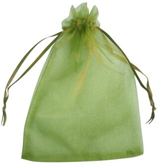 50 Stuks Fruit Plant Kwekerij Zakken Druiven Tuinieren Bescherming Trekkoord Netje Thuis Snoep Parel Opbergtas 17x23cm groen