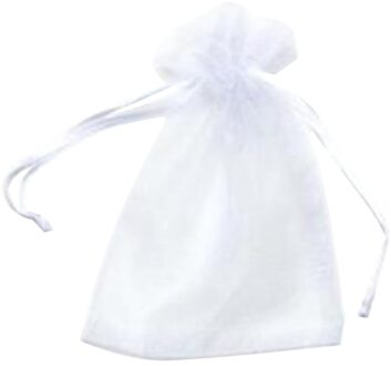 50 Stuks Fruit Plant Kwekerij Zakken Druiven Tuinieren Bescherming Trekkoord Netje Thuis Snoep Parel Opbergtas 17x23cm wit