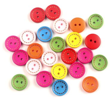 50 Stuks Gemengde 15Mm Houten Ronde Knoppen Voor Kleding Handwerken Scrapbooking Hout Botones Decoratieve Ambachten Diy Accessoires