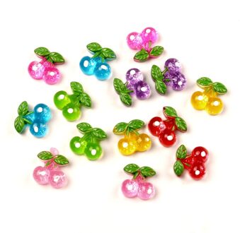 50 stuks Gemengde Cherry Hars Decoratie Ambachten Kralen Plaksteen Cabochon Scrapbook Kawaii DIY Embellishments Accessoires Knoppen