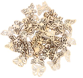 50 stuks Gemengde DIY Holle Houten Vlinders Uitsparingen Ambachtelijke Versieringen Hout Ornament Voor DIY Art Bruiloft Decoraties (33mm)