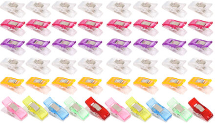 50 Stuks Gemengde Kleurrijke Plastic Clips Houder Voor Diy Patchwork Stof Quilten Craft Naaien Breien Clips Home Office Supply 50stk B