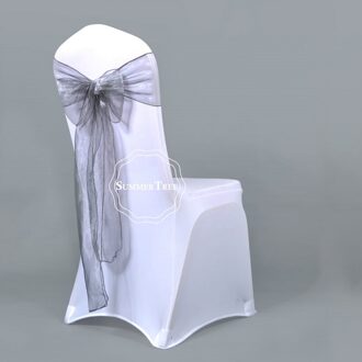 50 Stuks Grijs 275Cm Sheer Organza Voorzitter Sjerpen Bow Cover Wedding Party Xmas Verjaardag Douche Decoratie
