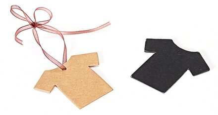 50 Stuks Handgemaakte Kleding Vorm Kraft Verpakking Label Voor Kleding Hangen Diy Kerst Wedding Party Decor Levert Kraft Prijskaartjes Bruin