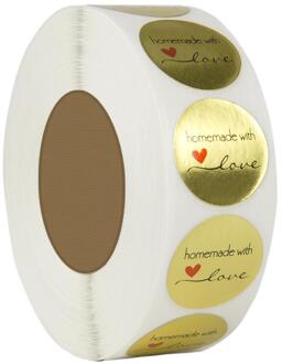 50 Stuks Handgemaakte Met Liefde Stickers Bakken Label Bruiloft Sticker Party Label Decoratie Envelop Seal Briefpapier Zwarte Sticker YH234-50stk