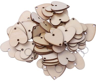 50 Stuks Hart Houten Plakjes Met 50 Ijzer Loops Set Voor Verjaardag Herinnering Opknoping Houten Plaque Board Diy Kalender Accessoires 1